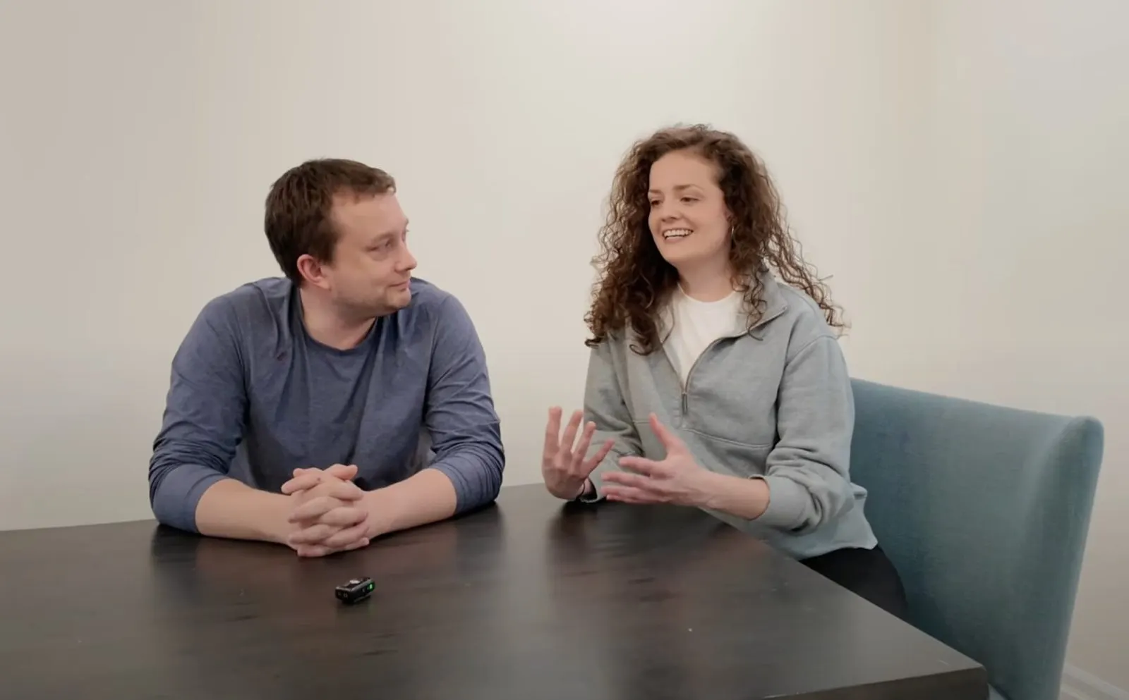 Homeowner couple talking about their home renovation